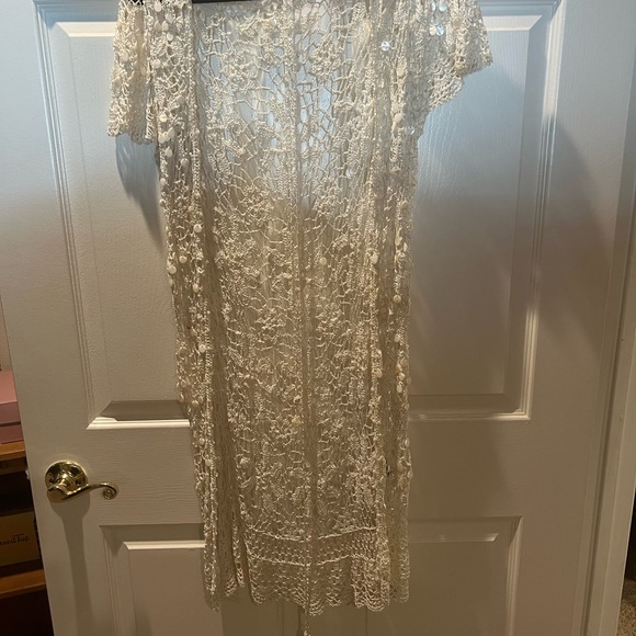 Michael Simon | Dresses | Michael Simon Ivory Lace Midi Dress | Poshmark